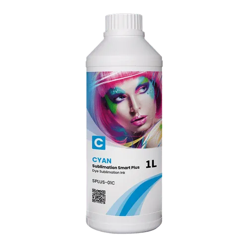 Flasche Smart Plus Sublimationstinte von GlopInk, Farbe Cyan